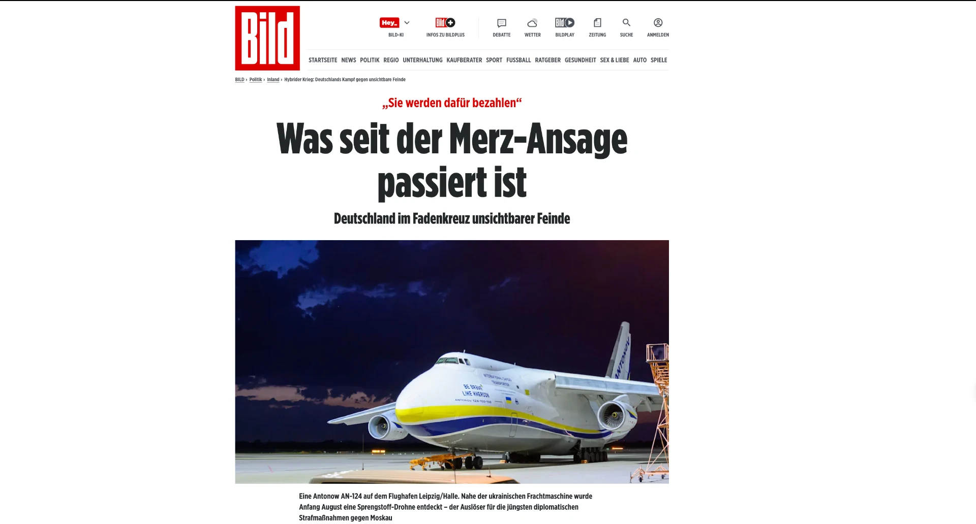 BILD-Artikel: Deutschland im Fadenkreuz unsichtbarer Feinde